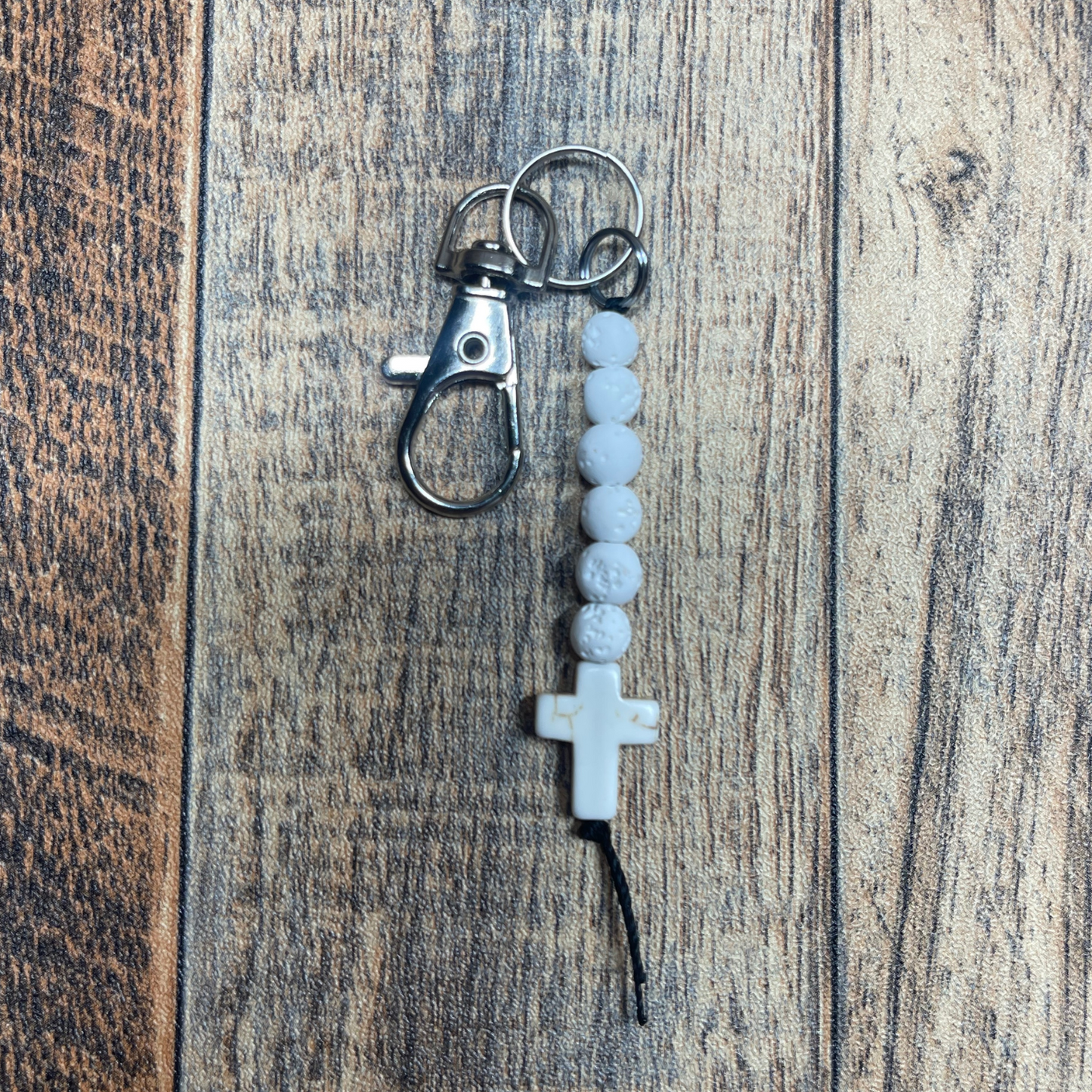 Small Black & White Cross Keychains