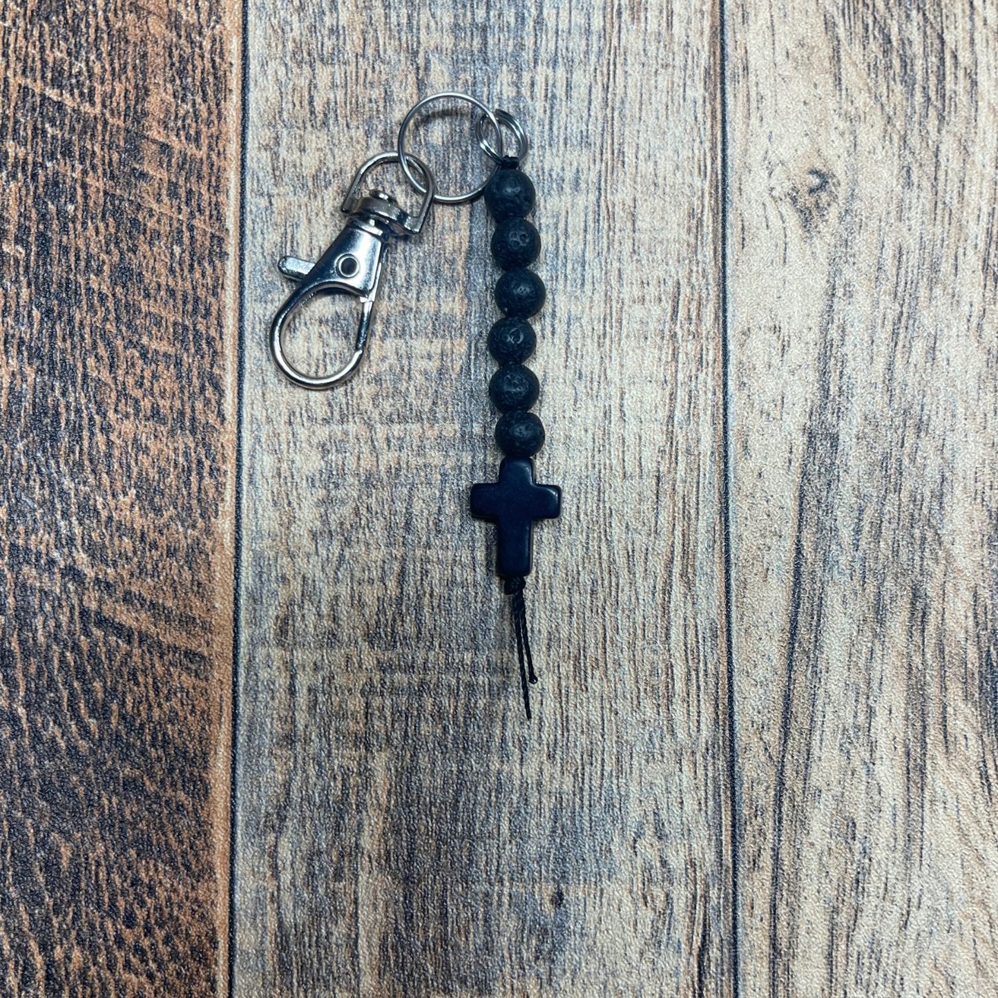Small Black & White Cross Keychains