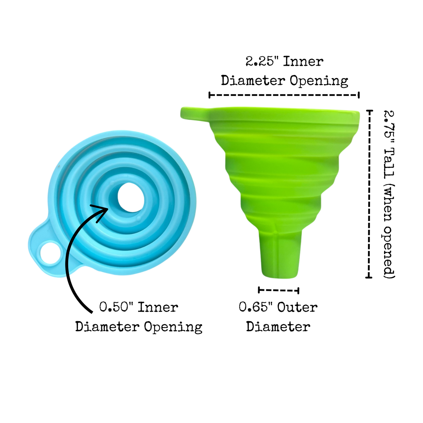 Dry Shampoo Funnel - Collapsible Reusable Silicone Funnel - Food Grade - Random Color - Fits All Bottle Sizes