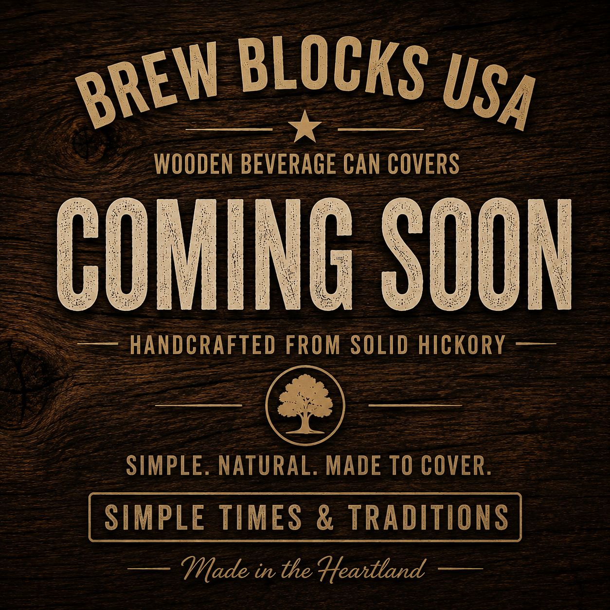 Molon Labe Hickory Brew Block – Wooden Beverage Can Cover
