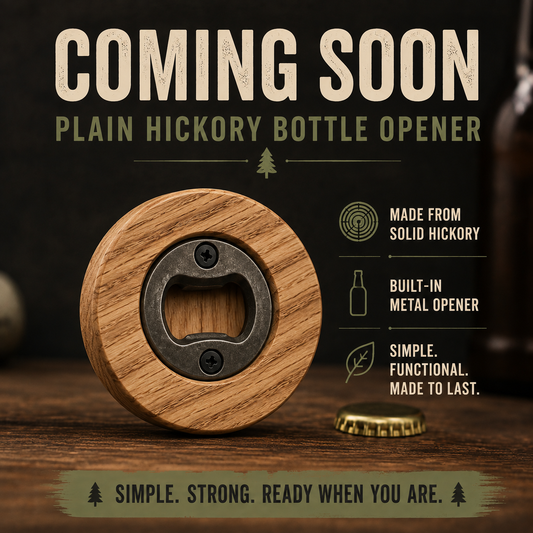Plain Hickory Wooden Bottle Opener