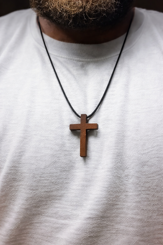 Handmade Wooden Cross Necklace