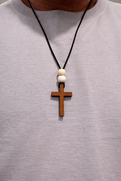 Handmade Wooden Cross Necklace