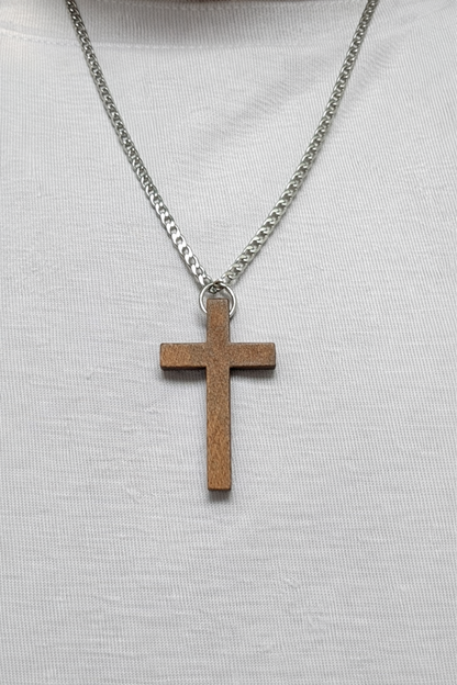 Handmade Wooden Cross Necklace