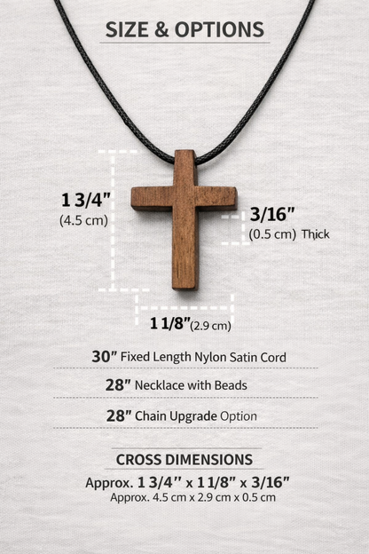 Handmade Wooden Cross Necklace