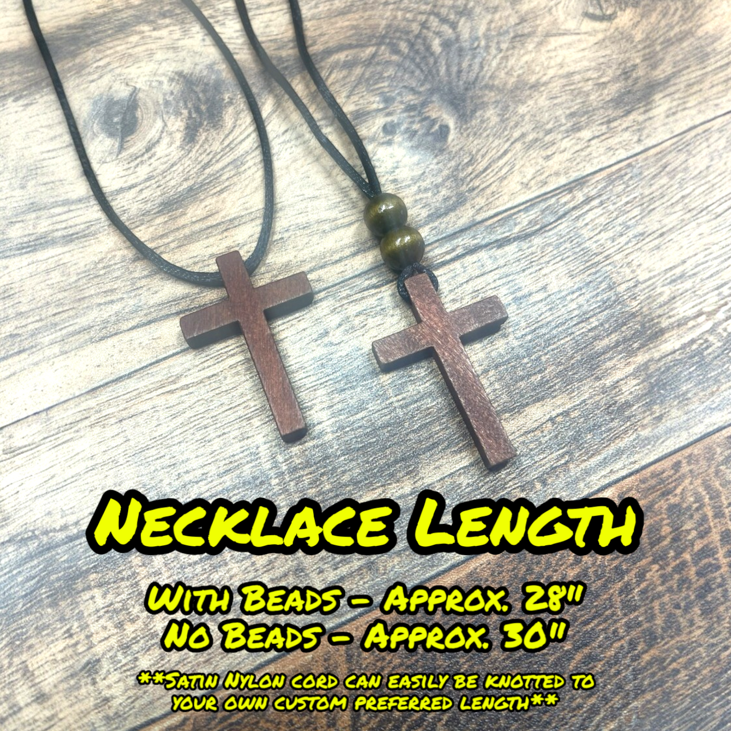 Handmade Wooden Cross Necklace