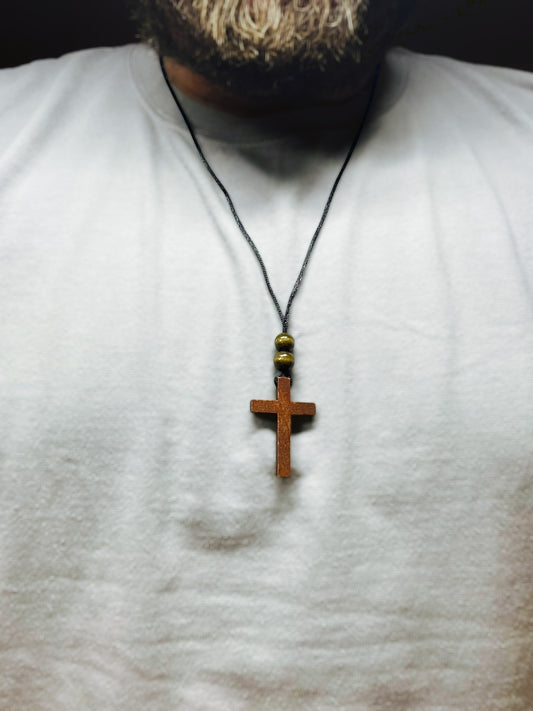 Handmade Wooden Cross Necklace