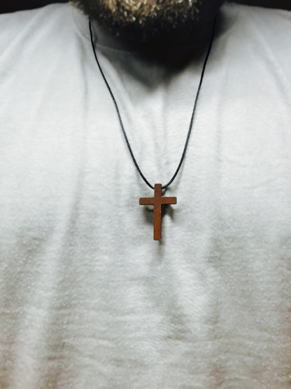 Handmade Wooden Cross Necklace